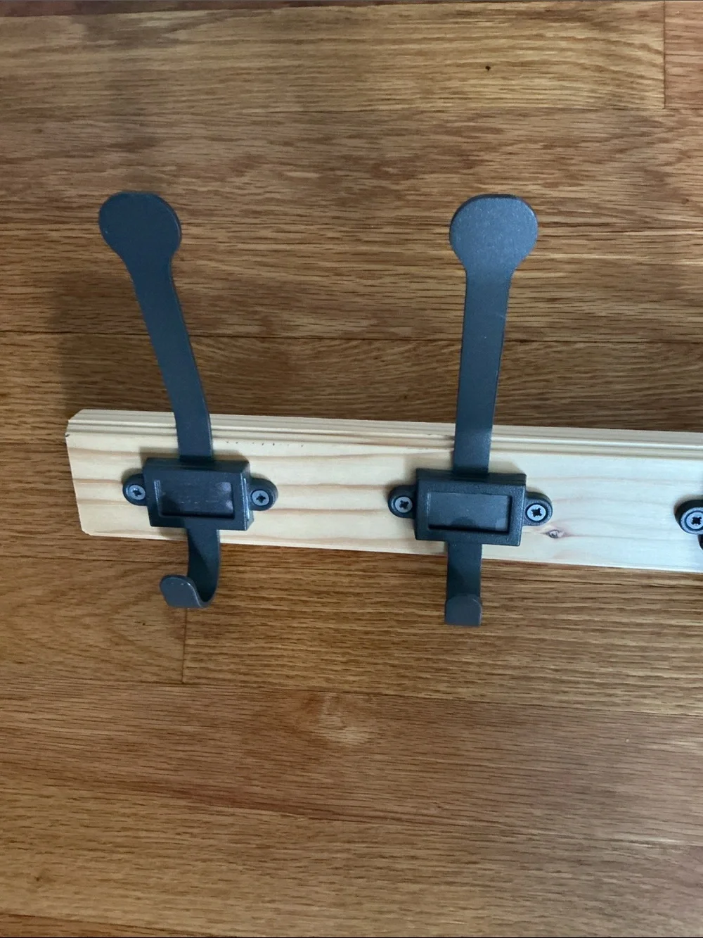 IKEA Heavy Wall-Mounted 5-Hook Coat Rack in Natural Wood and Metal nwot